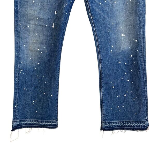 Veronica Beard Ines Paint Splatter 10.75" Cropped Girlfriend Jeans Size 28 - Picture 5 of 9